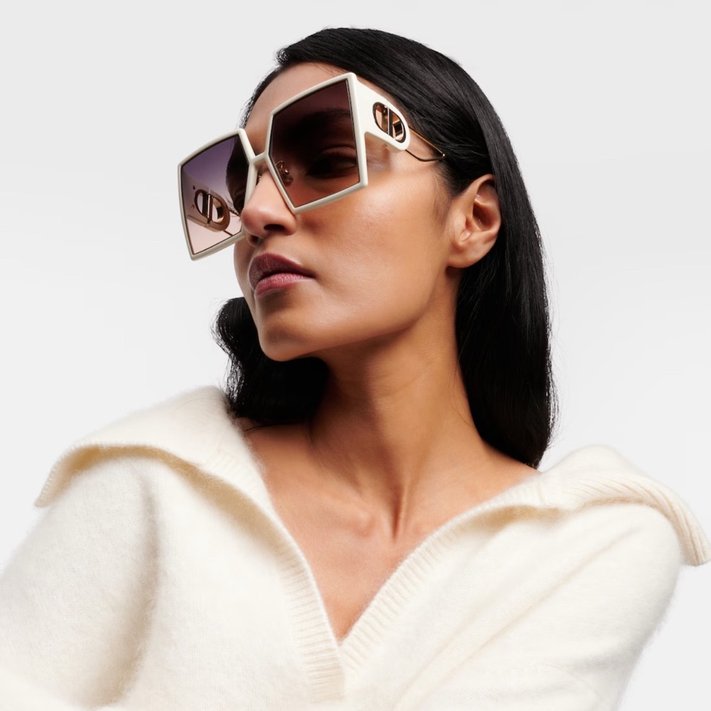 Dior 30Montaigne oversized sunglasses in white